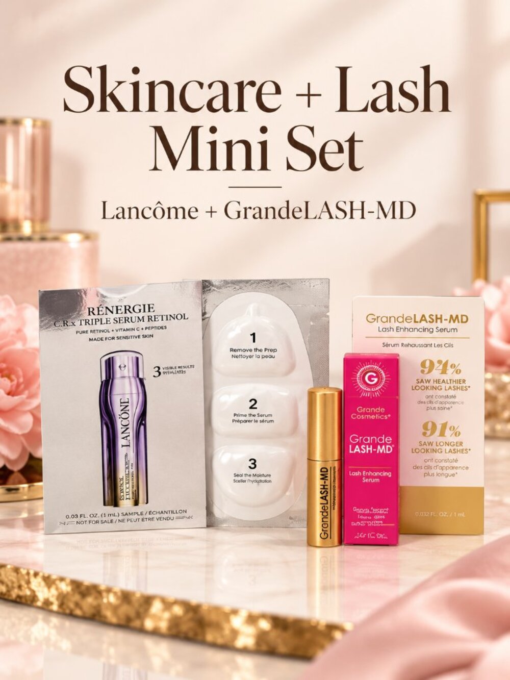 Lancôme Renergie Retinol + GrandeLASH-MD Lash Serum Mini Set